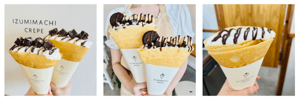 チョコレート系のクレープ