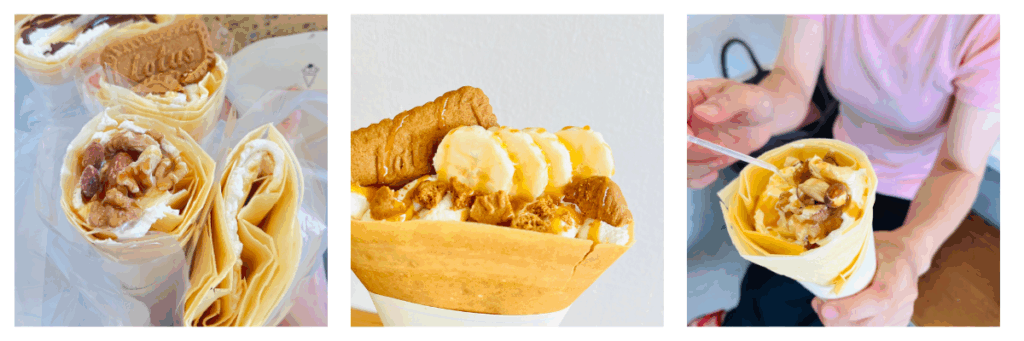 キャラメル系のクレープ