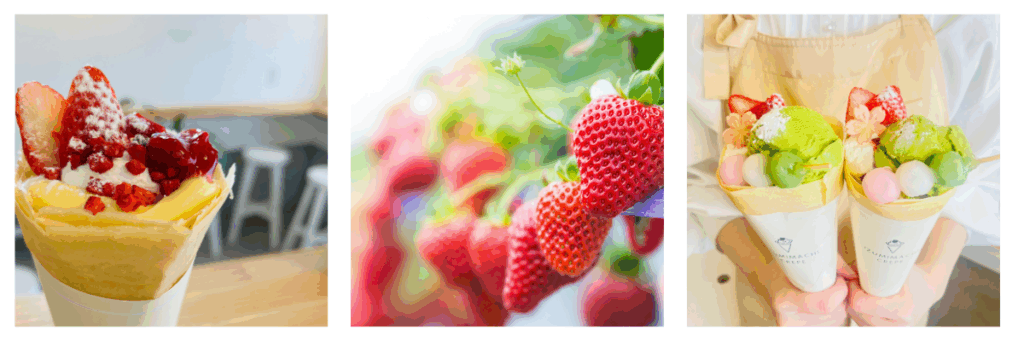 季節限定のいちごクレープ